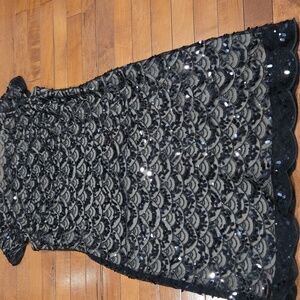 Jessica Howard Black Sequin Mini Dress Sz 10